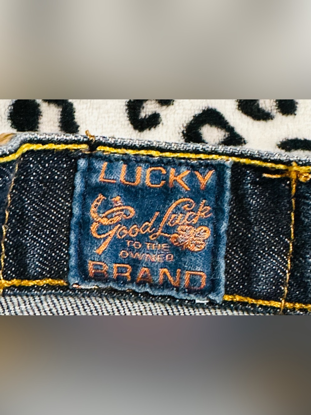 Lucky Brand Dark Indigo Jeans with Yellow Stitching - Picture 3 of 5